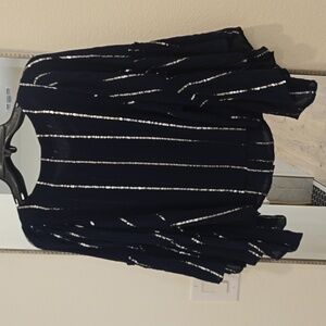 ANTHROPOLOGIE Floreat Metallic Blouse